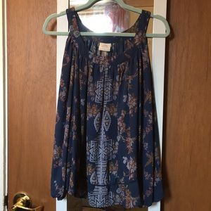 Floral Aztec Open Shoulder Blouse